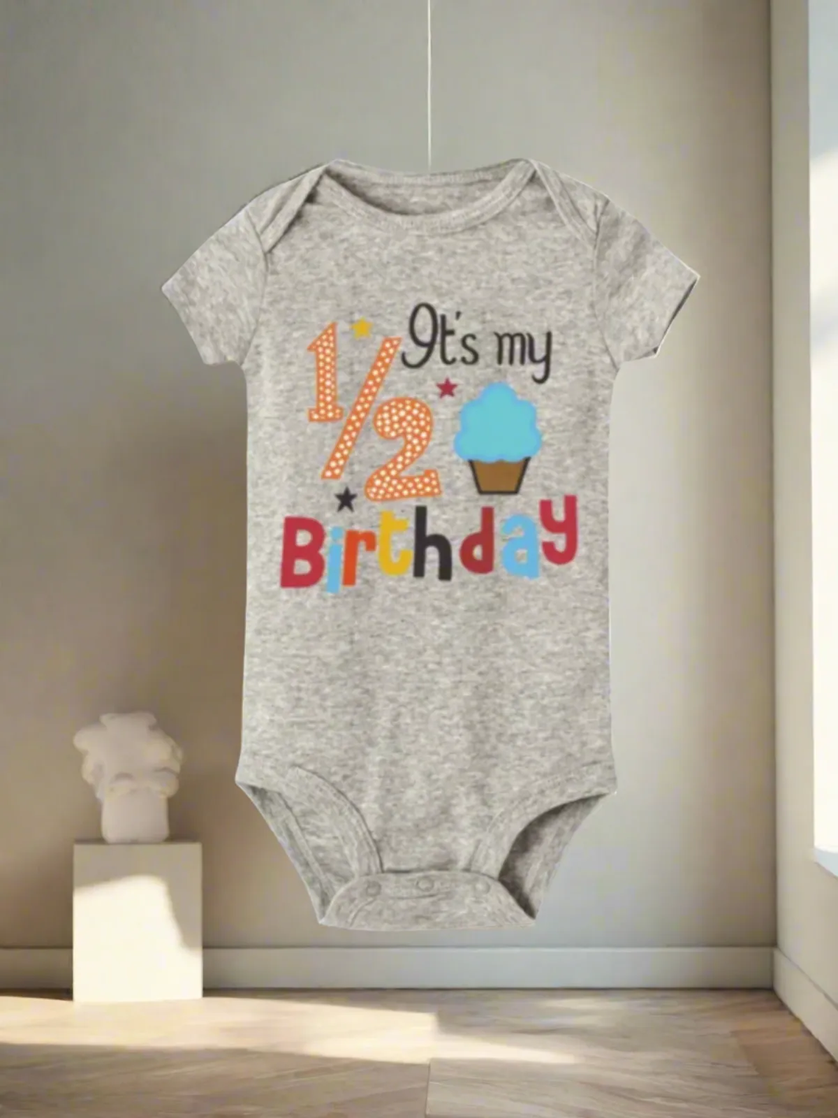 Adorable ""It's My 1/2 Birthday"" Baby Onesie - Cute Birthday Bodysuit