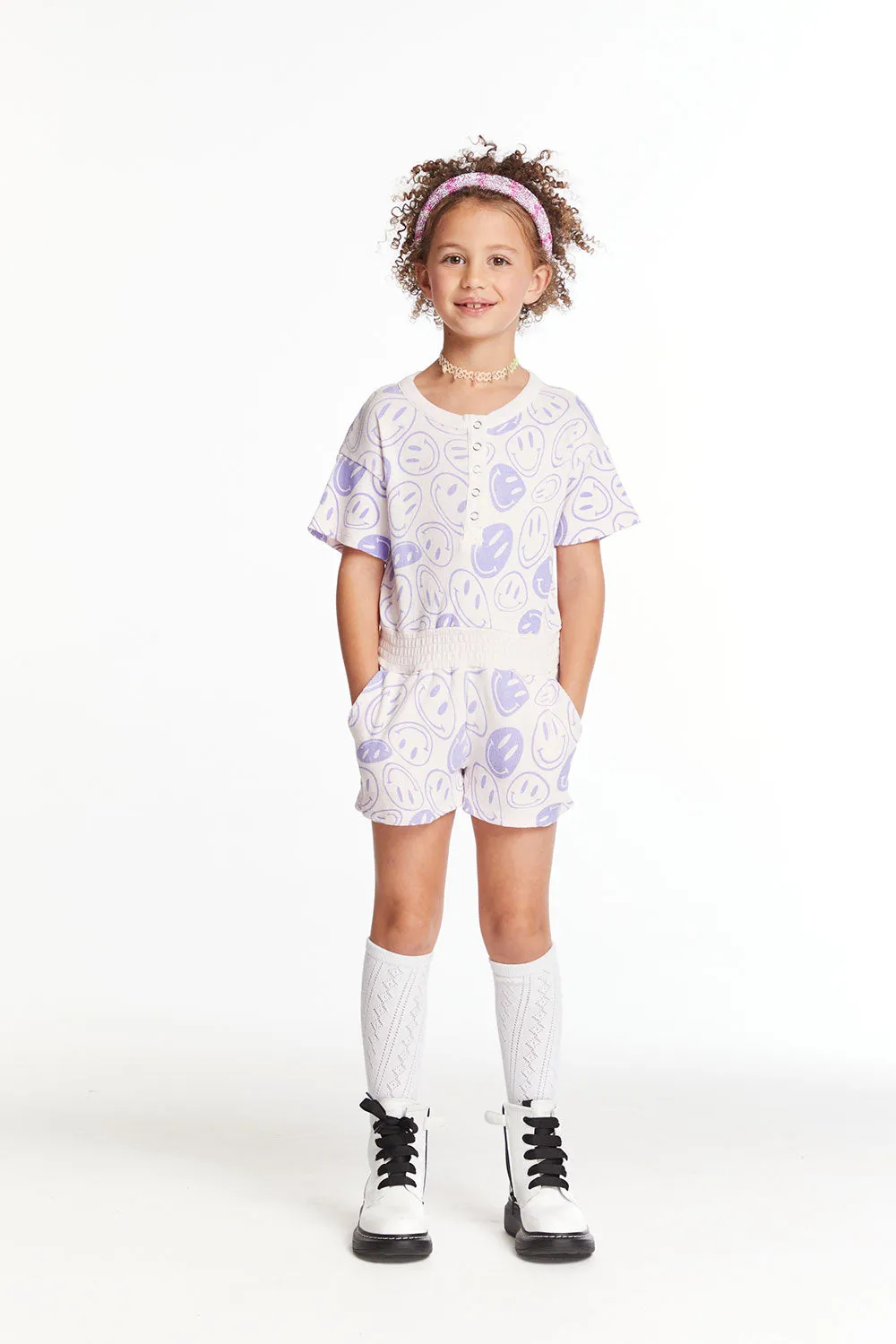 All Over Smiles Girls Romper