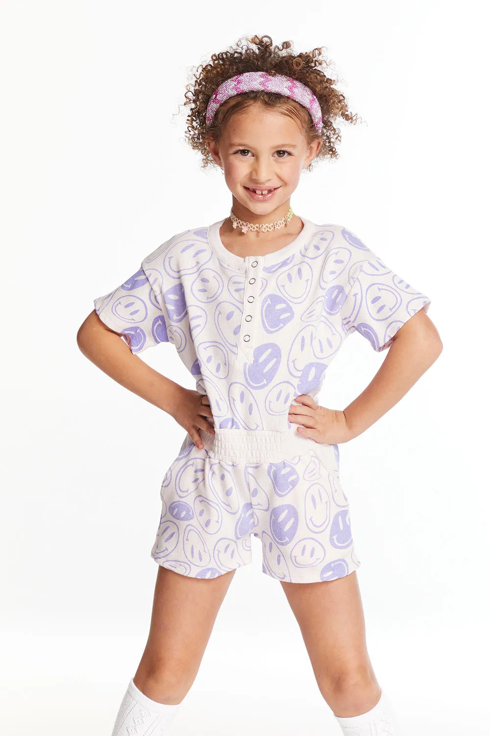 All Over Smiles Girls Romper