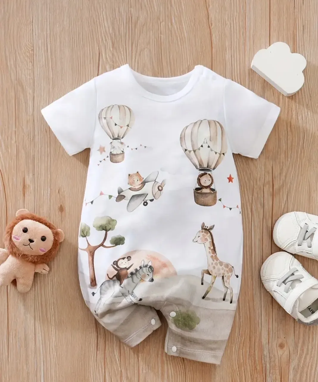 Animal adventure shorty romper