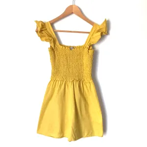 ASOS Mustard Smocked Bodice Romper NWOT- Size 2