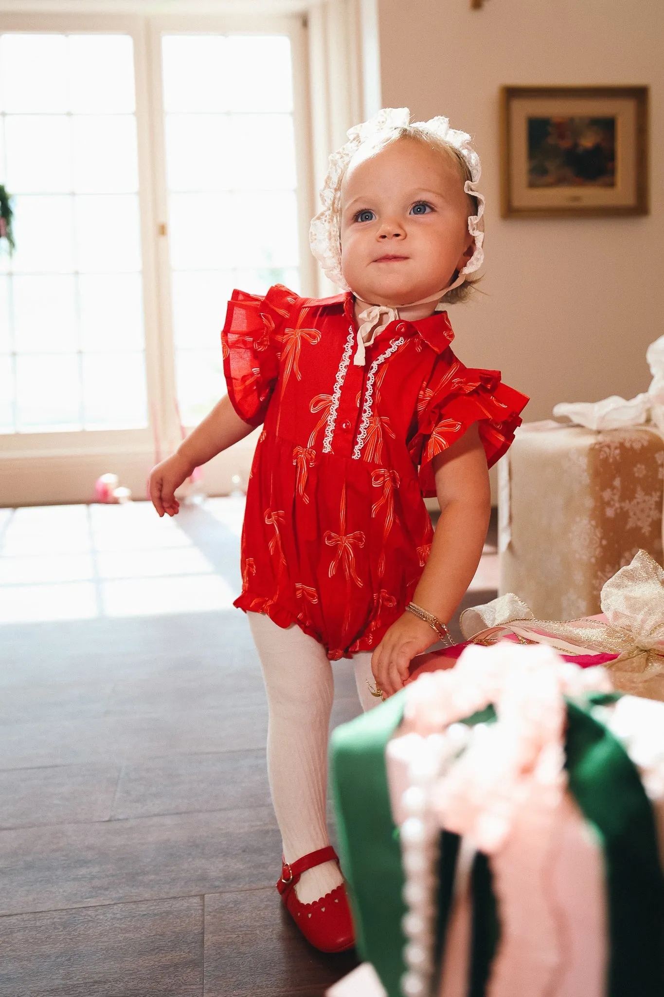 Baby Bowie Romper in Red - FINAL SALE