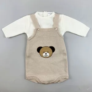 Baby Boy Knitted Romper & Top Outfit - Beige