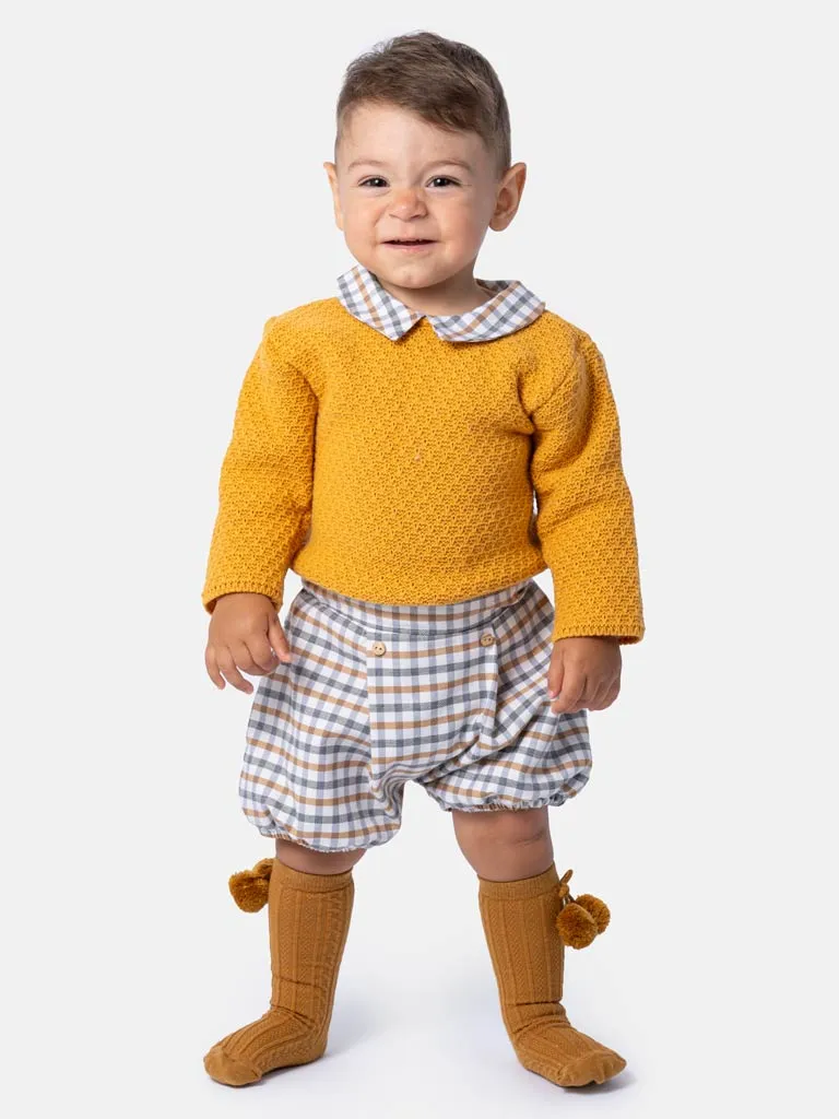 Baby Boy Victor Collection 2-Piece Spanish Jam Pants Set- Mustard Yellow