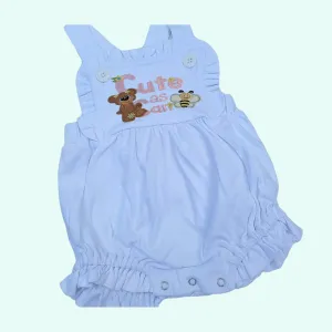 Baby bubble romper, Cute as can Bee romper,  Baby outfit, Cross backed sunsuit