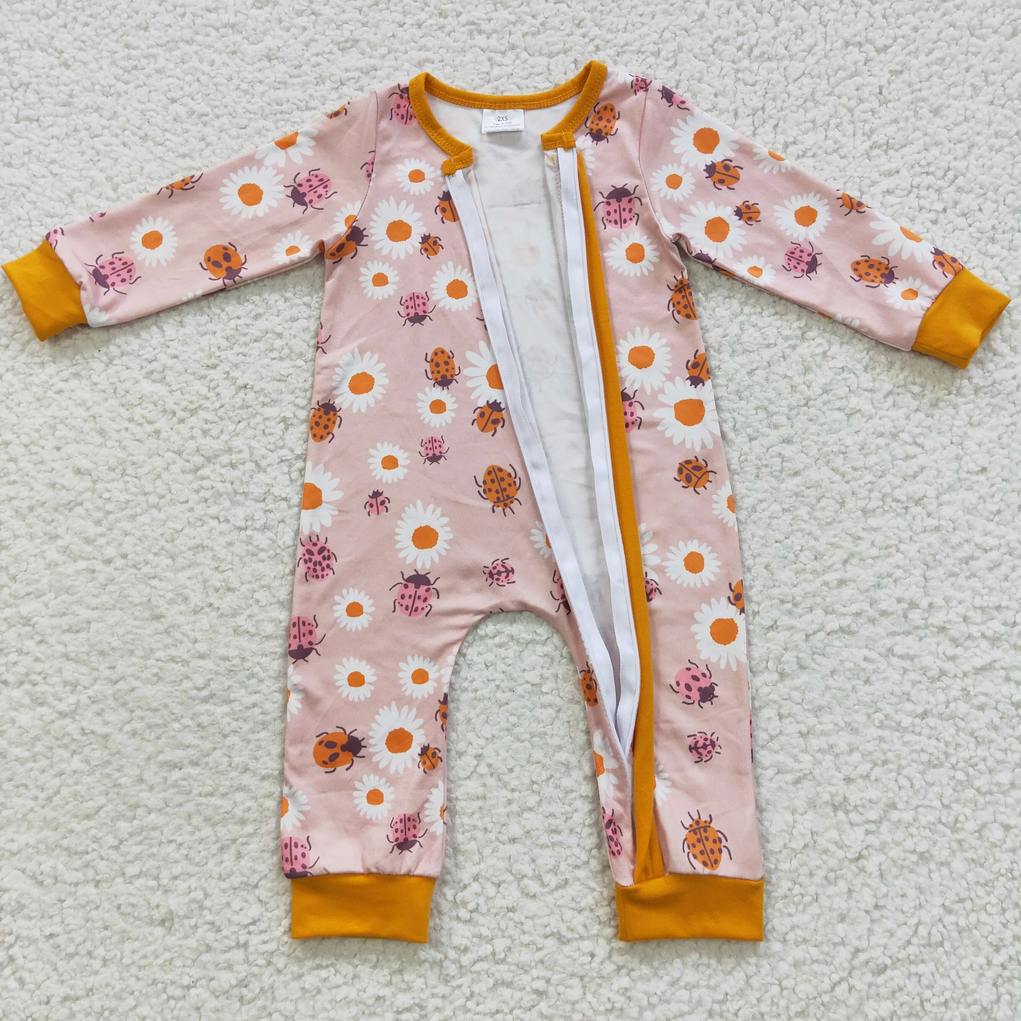 baby floral autumn zipper onesie LR0311