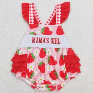 Baby Girls Romper Mama's Girl Red Strawberry Flowers Rompers SR1269