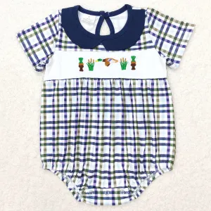 Baby Girls Rompers Gingham Short Sleeve Ducks Summer Rompers SR1242