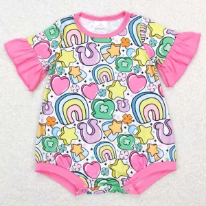 Baby Girls Rompers St Patrick Day Rainbow Short Sleeve Rompers SR0552