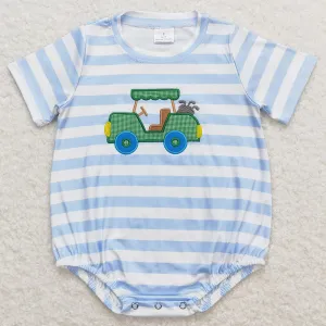 Baby Infant Boys Rompers Blue Stripes Golf Truck Rompers SR0795