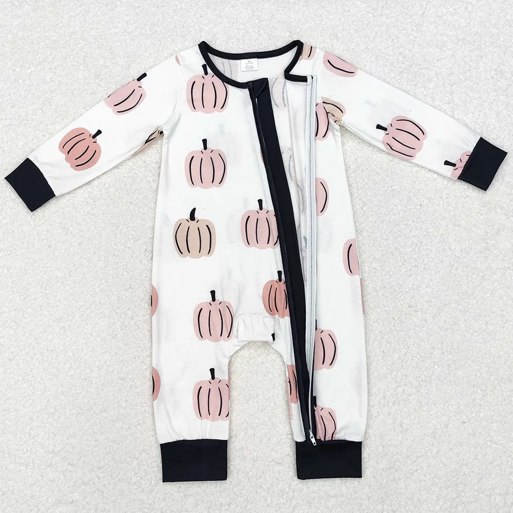 Baby Infant Boys Rompers Fall Pumpkins Bamboo Long Sleeve Rompers LR1437