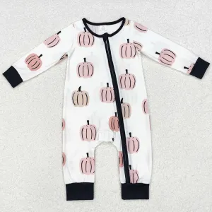 Baby Infant Boys Rompers Fall Pumpkins Bamboo Long Sleeve Rompers LR1437