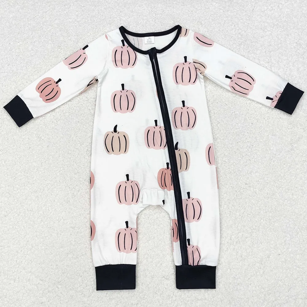 Baby Infant Boys Rompers Fall Pumpkins Bamboo Long Sleeve Rompers LR1437