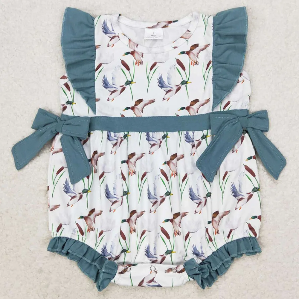 Baby Infant Girls Rompers Ducks Flutter Sleeve Rompers SR1140