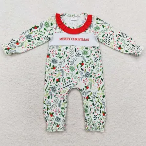 Baby Infant Girls Rompers Merry Chrsitmas Leaves Long Sleeve Rompers LR1176