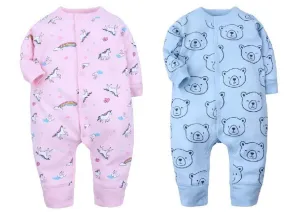 Baby Romper Combo-Pink Unicorn- Teddy Bear