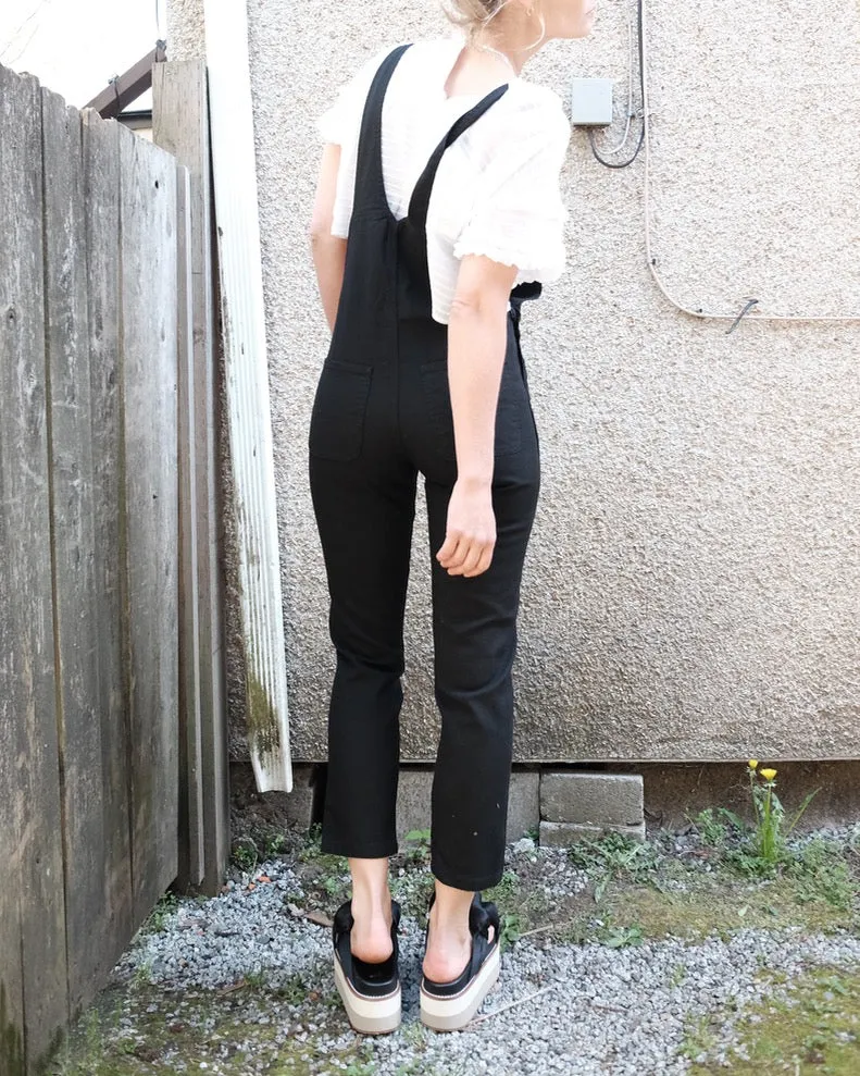 Bib Overall, Black Stretch Canvas