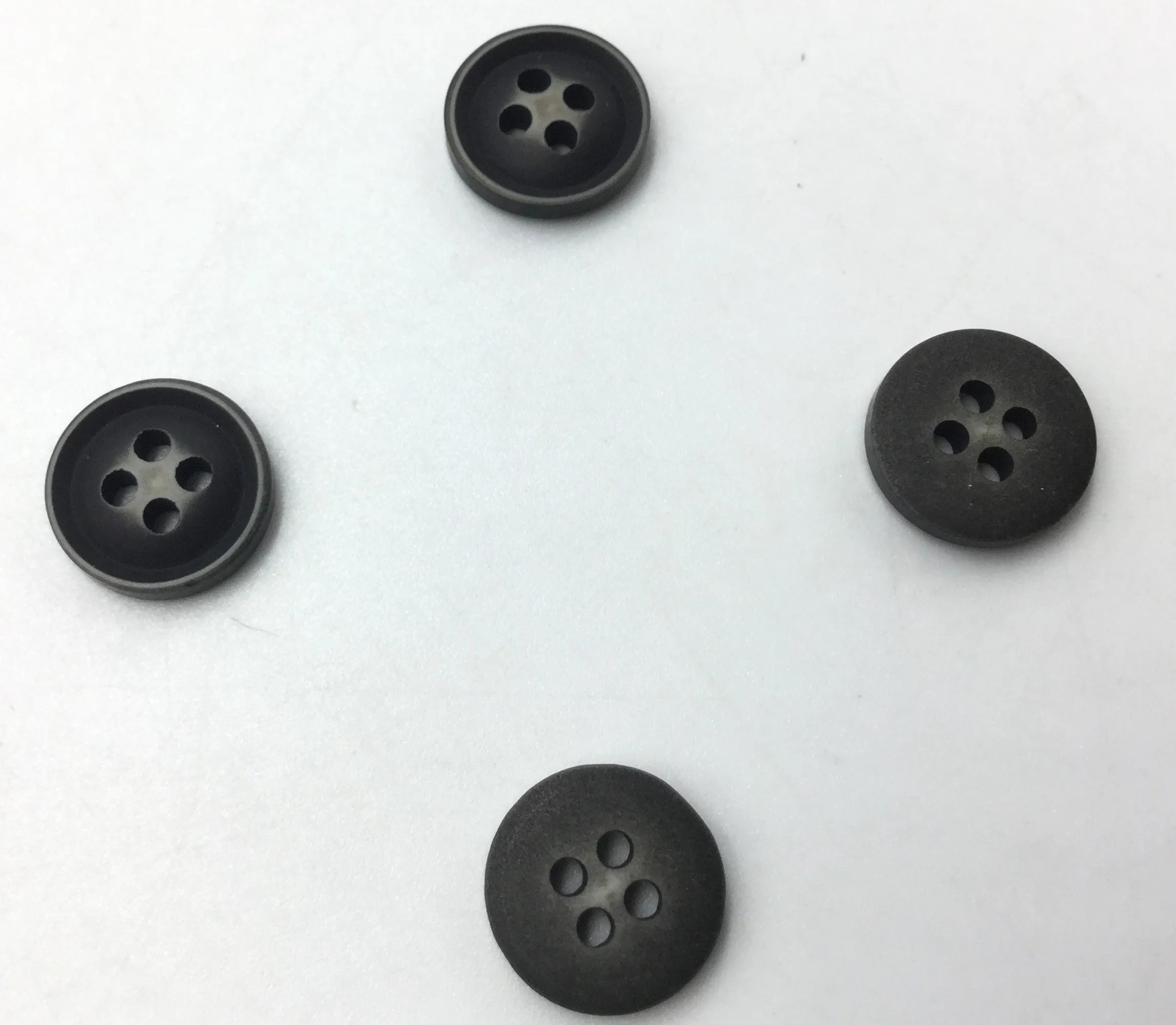 Black Four Hole Plastic Button