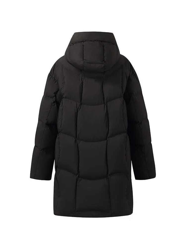 Black Hooded Goose Down Coat