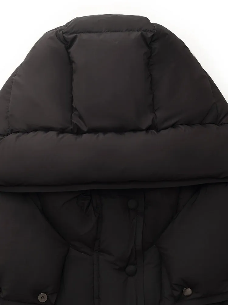 Black Hooded Goose Down Coat