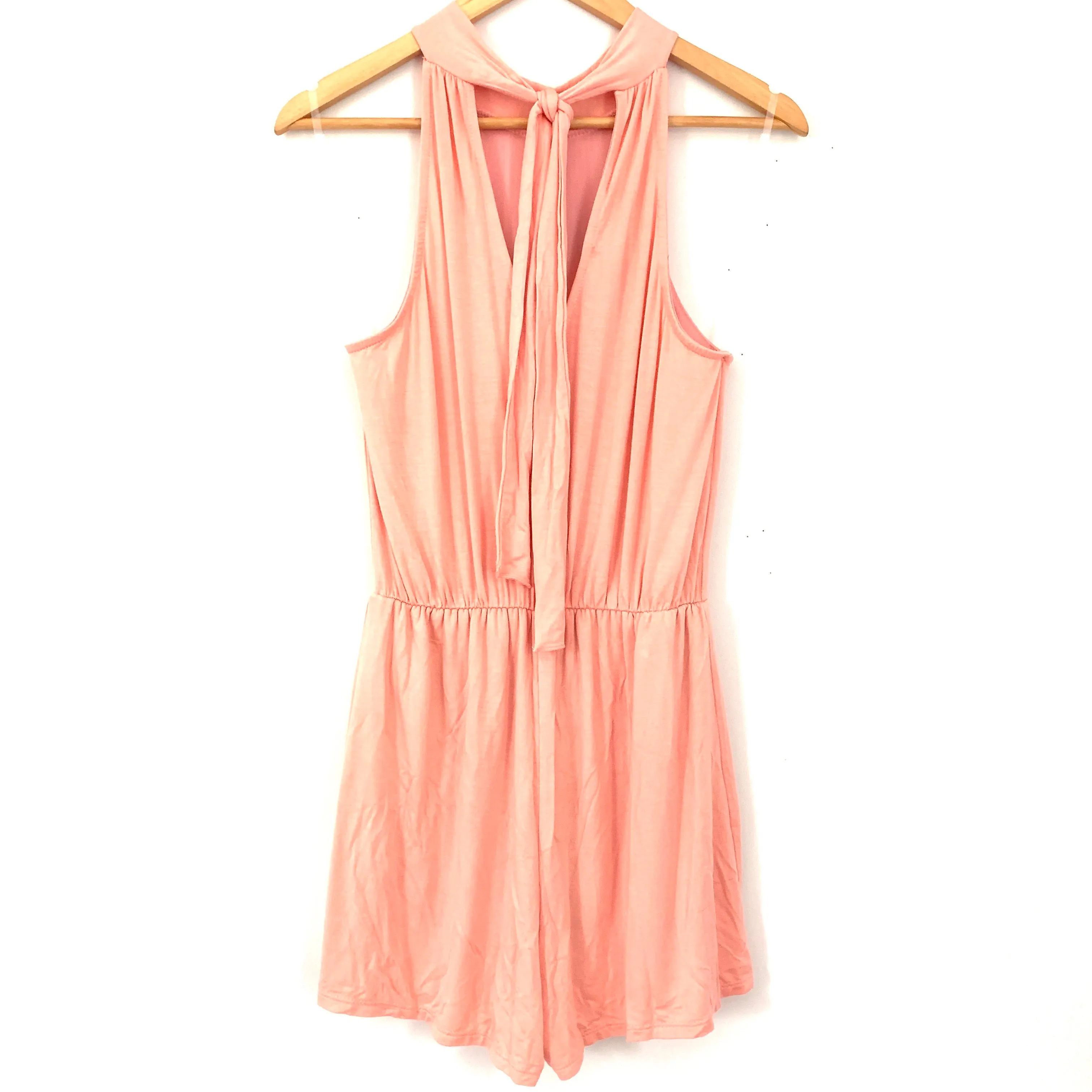 Blue Blush Halter Tie Neck Romper- Size S