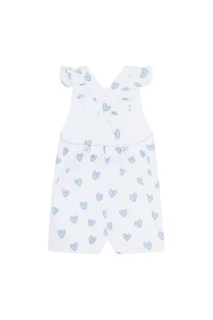 Blue Heart Print Romper