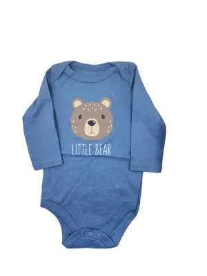 Blue Little Bear Long Sleeve Romper