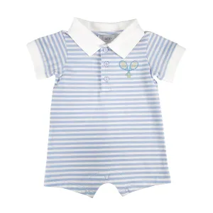 Blue Stripe Tennis Romper