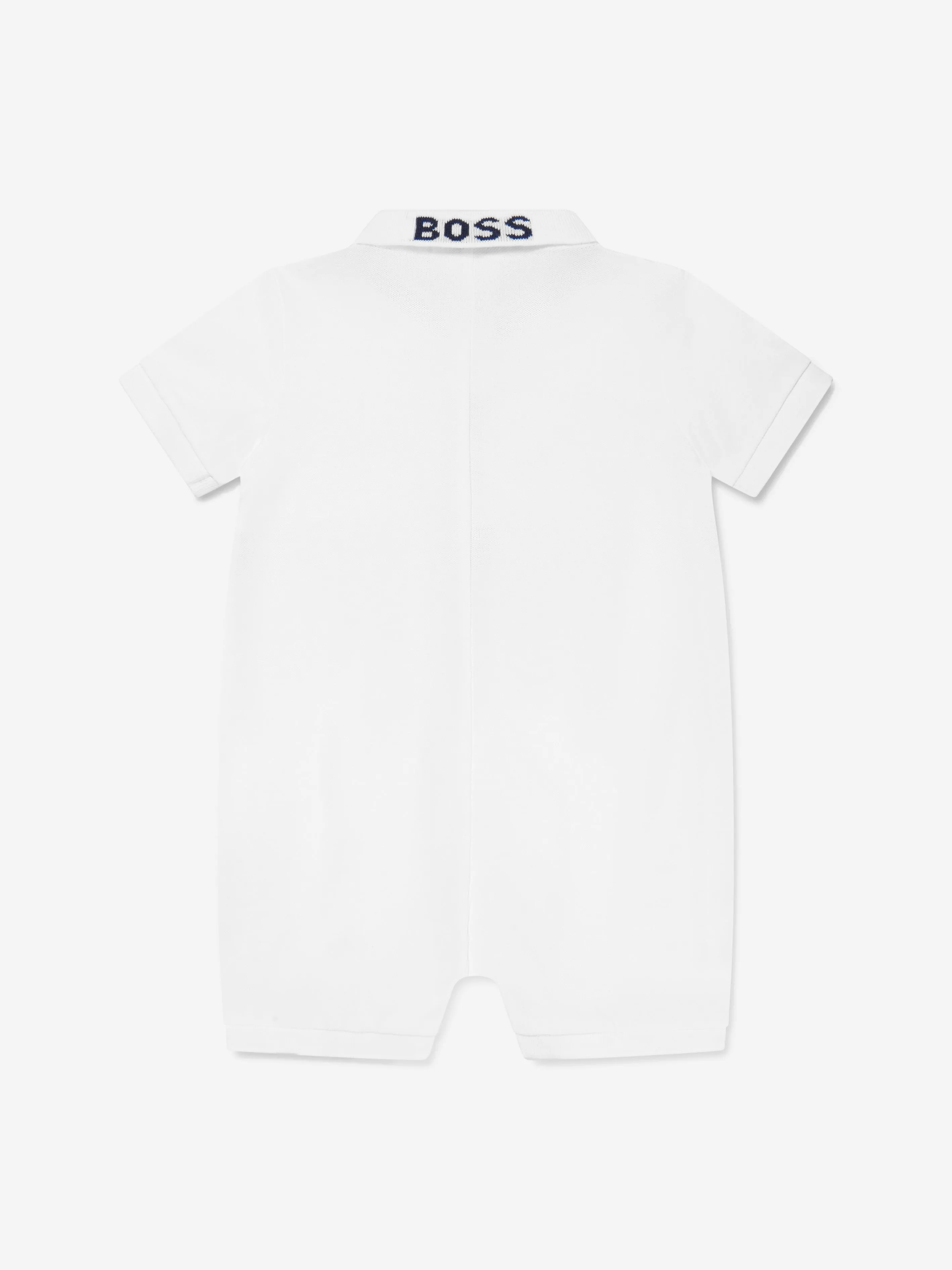 BOSS Baby Boys Polo Romper in White