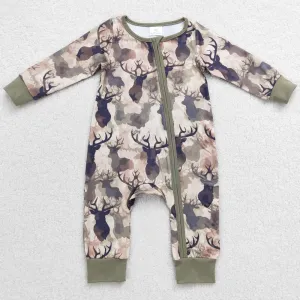 Boutique Infant Baby Kids Rompers Long Sleeve Deer Print Fall Romper LR0662