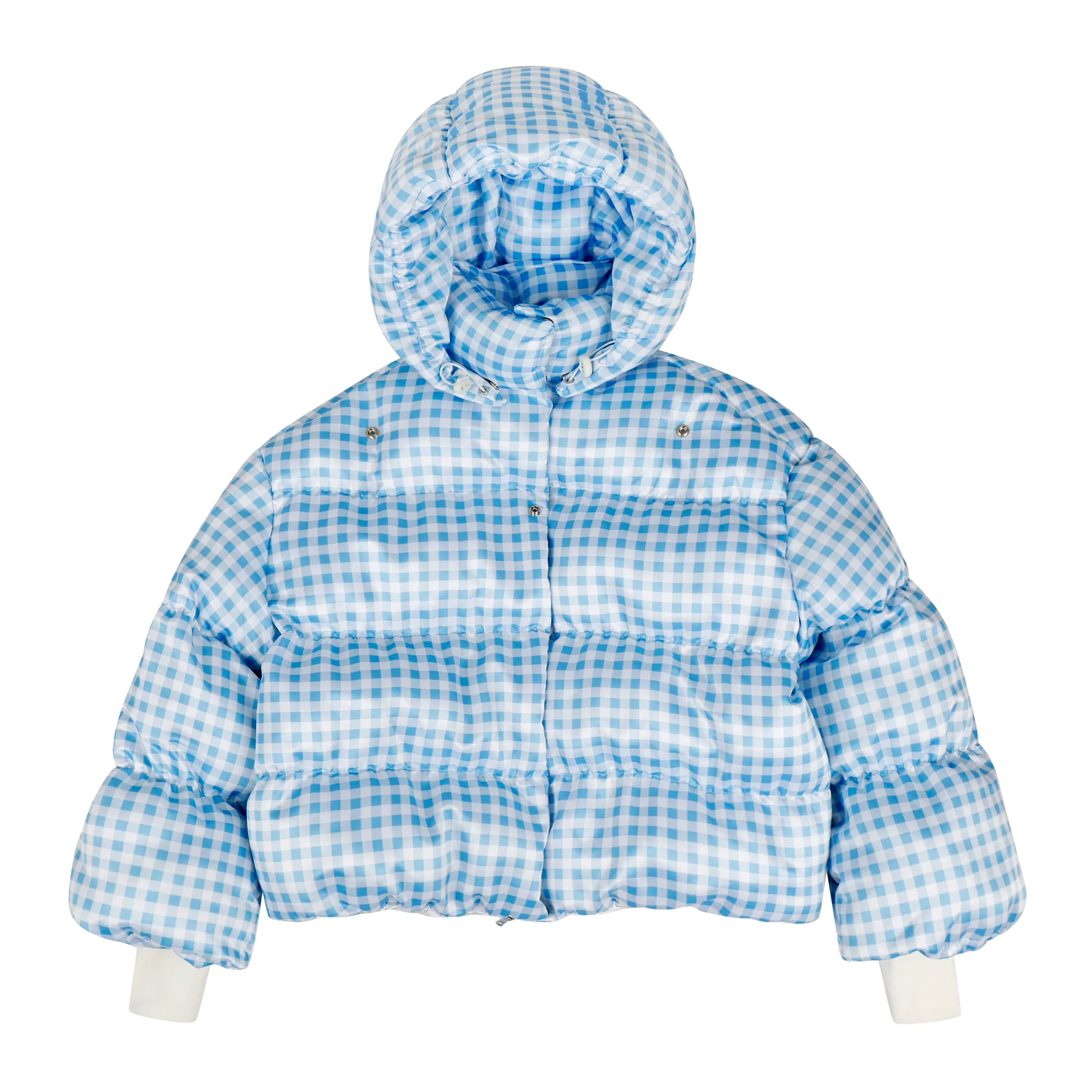 Bow Tie Puffer Coat (Gingham)