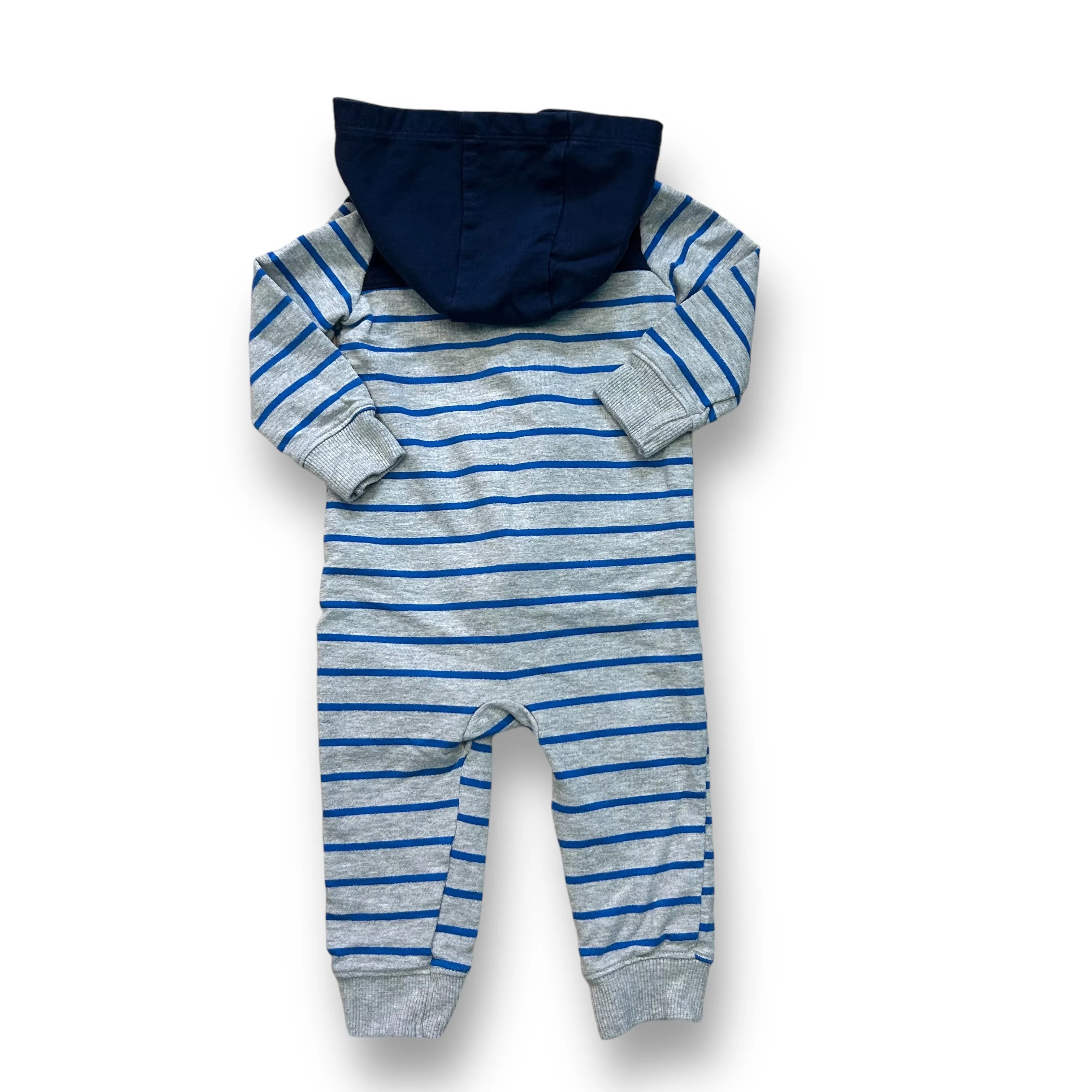 Boys Carter's Size 12 Months Blue/Gray Charming Little Guy Zip Romper