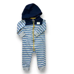 Boys Carter's Size 12 Months Blue/Gray Charming Little Guy Zip Romper