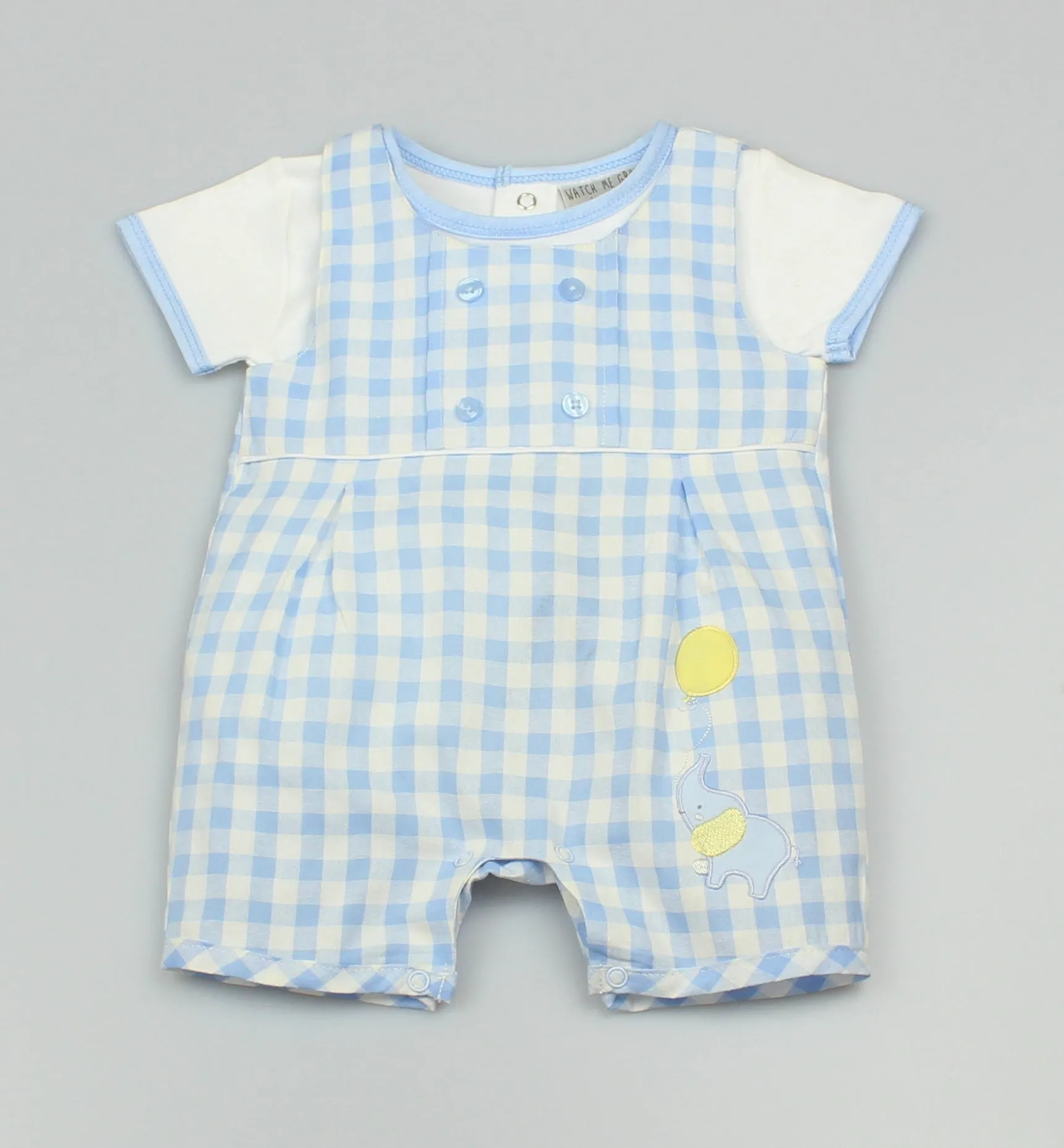 Boys Dungaree & Top Elephant & Balloon (0-9 Months)-GF1062