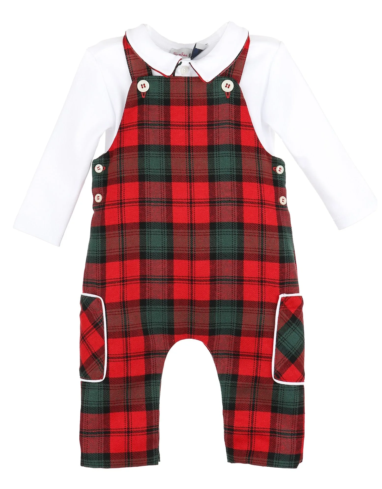 Boys Tartan Overall Set