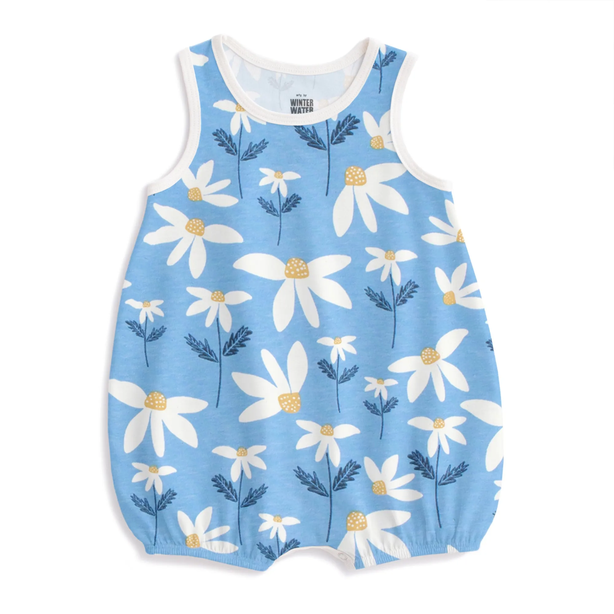 Bubble Romper - Daisies Blue