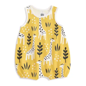 Bubble Romper - Giraffes Yellow