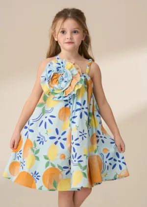 Carrie Multi Print Swing Corsage Dress