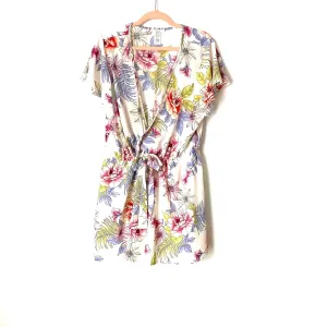 ChicSoul Floral Mock Wrap Romper- Size 2X