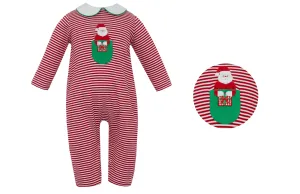 Claire & Charlie Santa Red Knit Boy's Long Romper L/S 5023H-CH24 5111