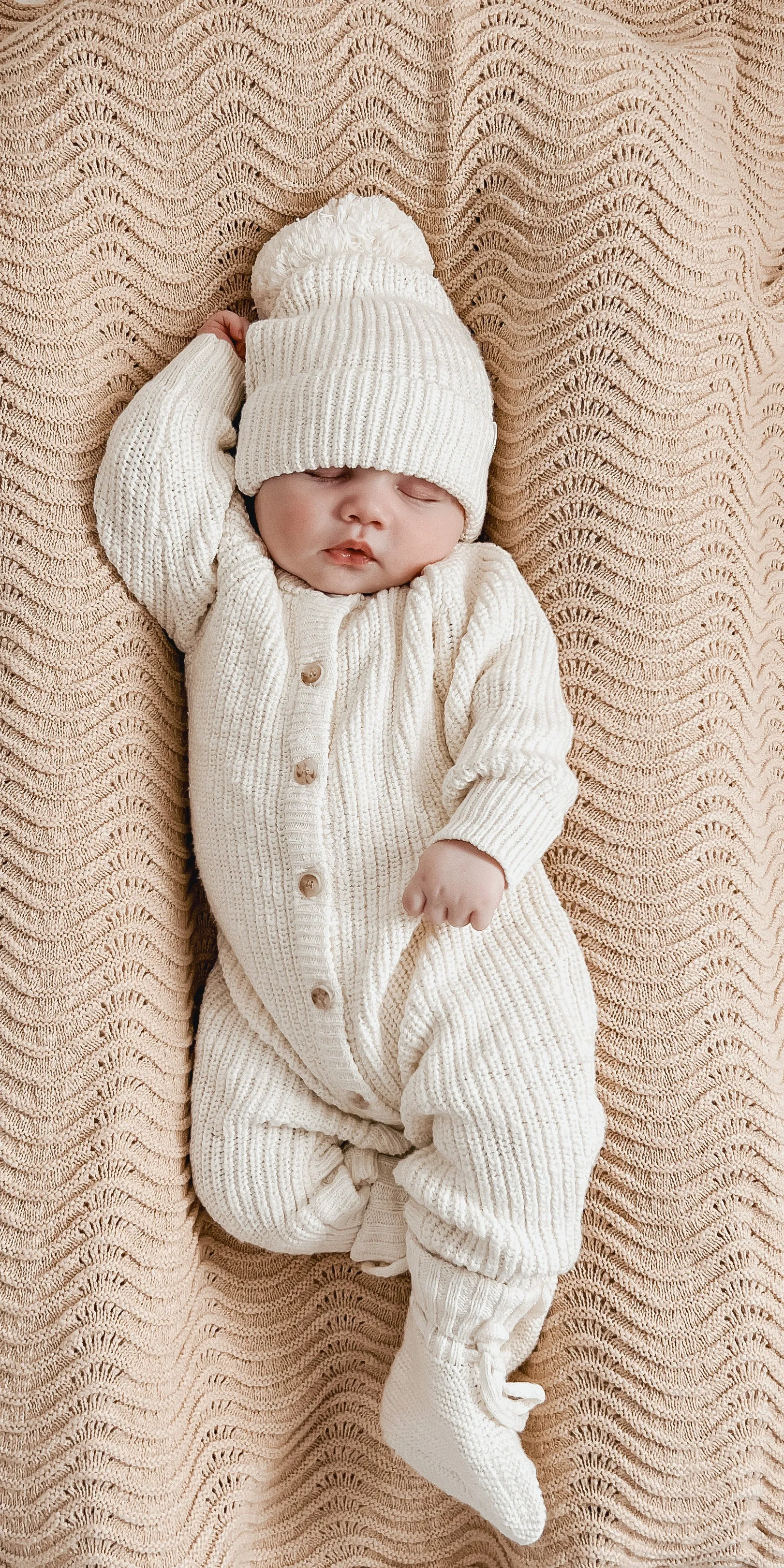 CLASSIC KNIT ROMPER | TEXTURED COCONUT