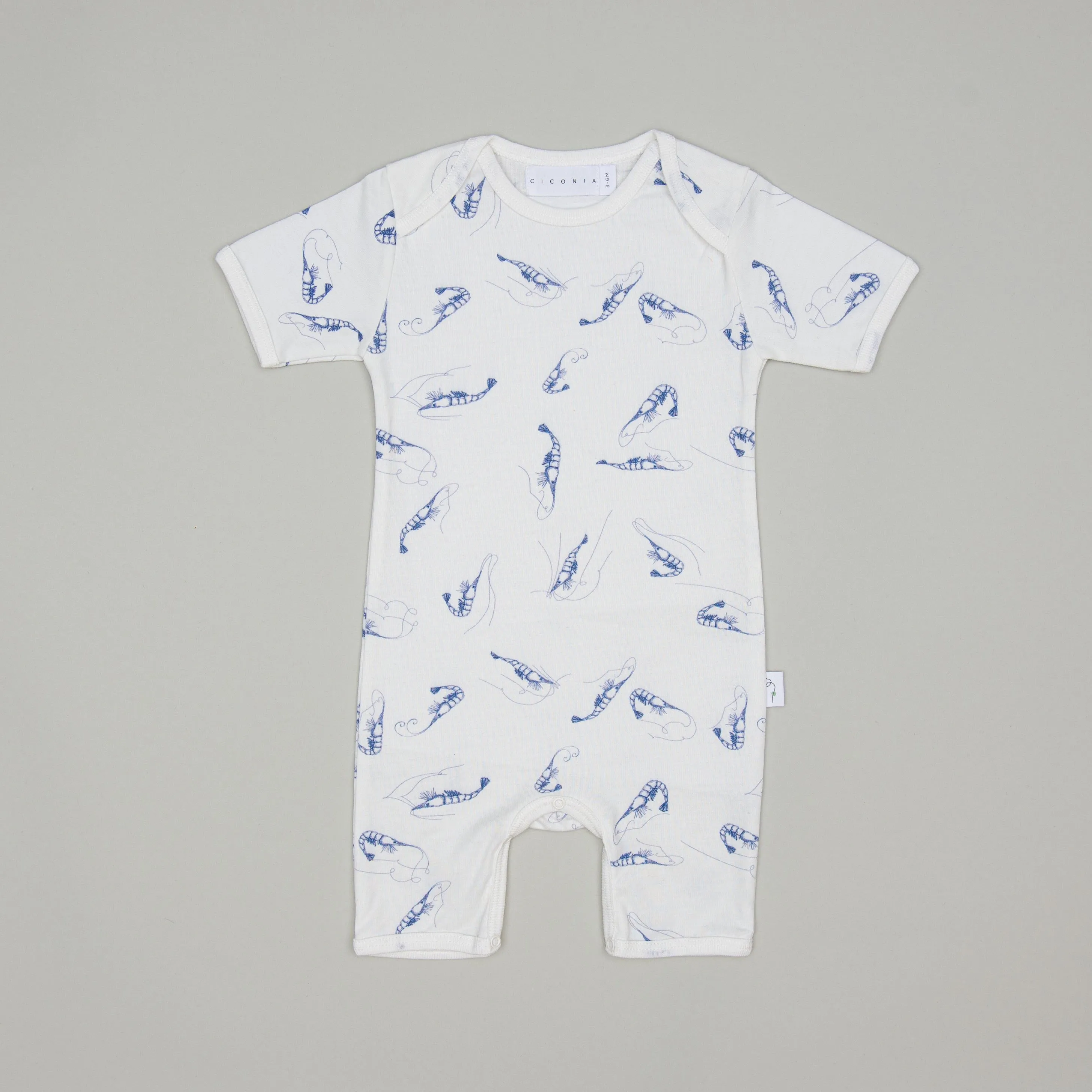 Clementine / Blue Shrimp Romper Twin Gift Set