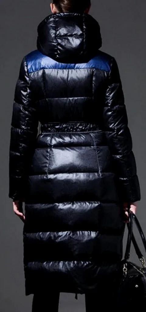 Color-Contrast Puffer Coat