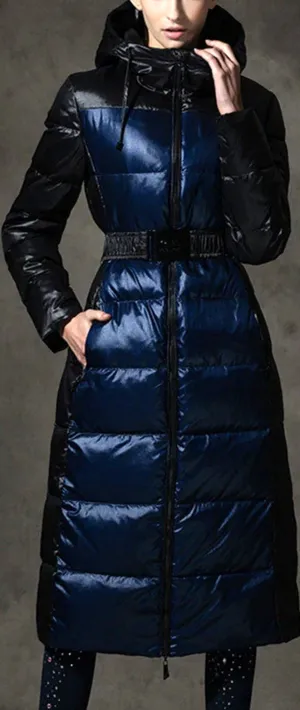 Color-Contrast Puffer Coat