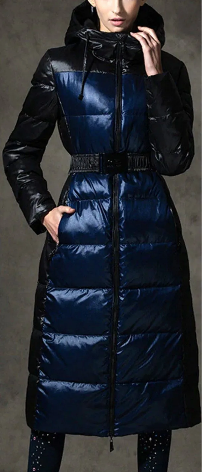 Color-Contrast Puffer Coat