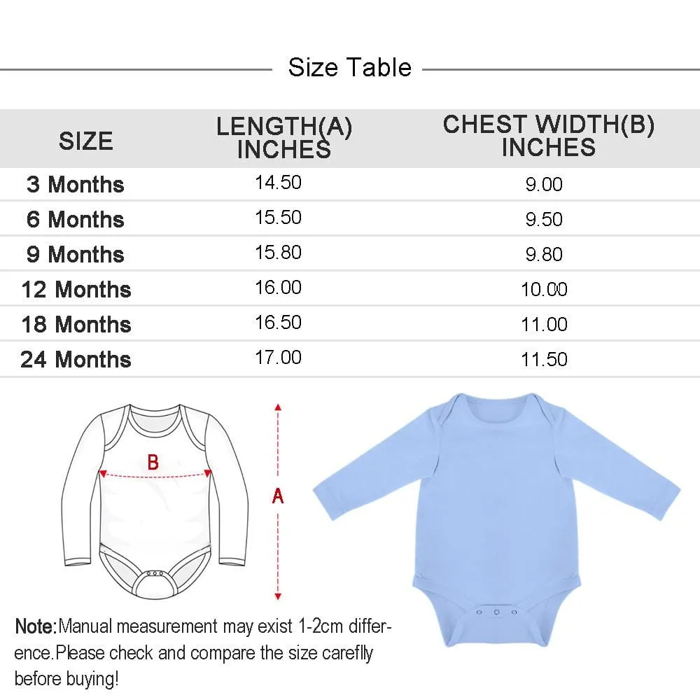 Custom Face Christmas Gift Infant Bodysuit One Piece Jumpsuit Personalized Long Sleeve Rompers Baby Clothes