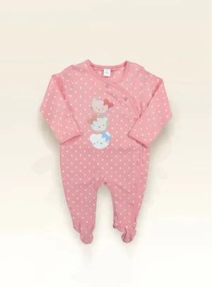 Cute Cartoon Printed Pink Romper for Kids