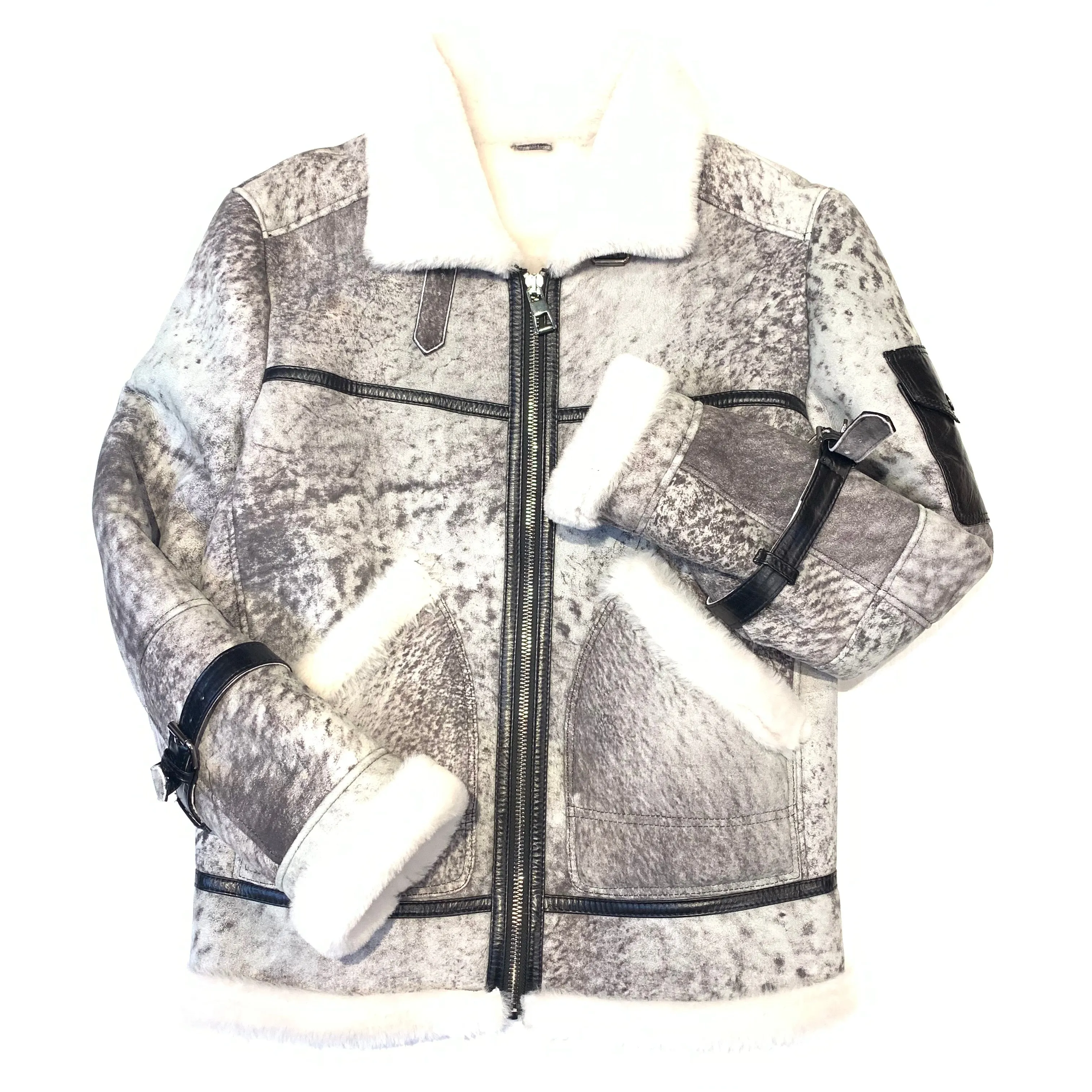 Daniels Leather Ladies Charcoal Shearling Jacket