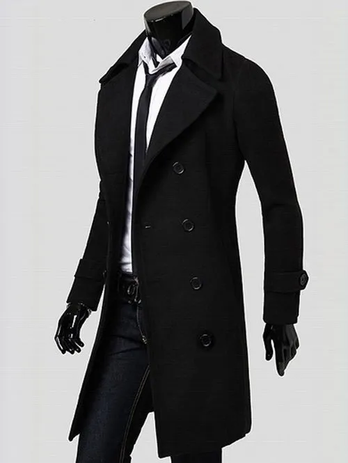 Double Breasted Overcoat with Side Pockets 9007