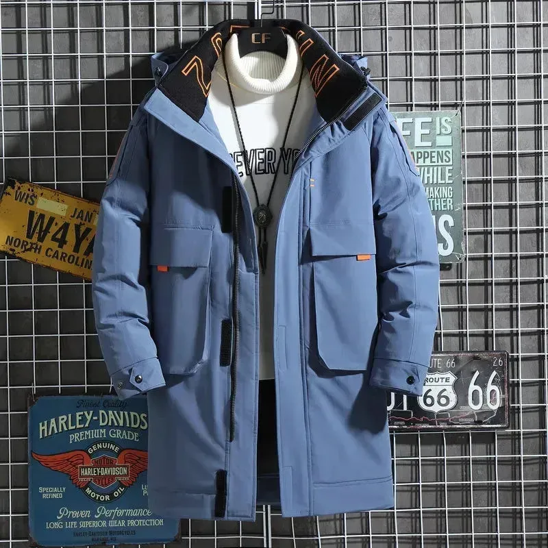 Fall Winter Mid length  Work Down jacket men